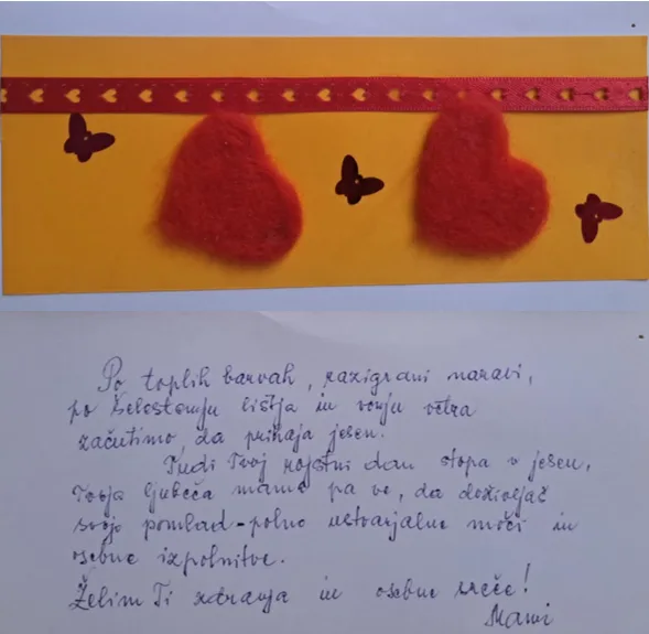 Mamina čestitka od rojstnem dnevu